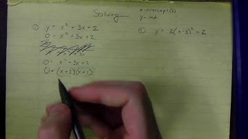 Quadratics - Solving for X- and Y-Intercept (Part 1)