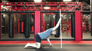 PVC kneeling lat/chest stretch