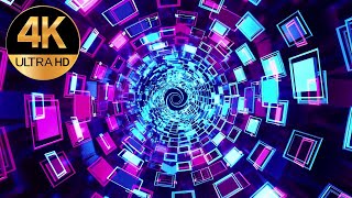 10 Hour 4k Tv Meditation screensaver multi Color circle Relax Abstract neon tunnel Background Video