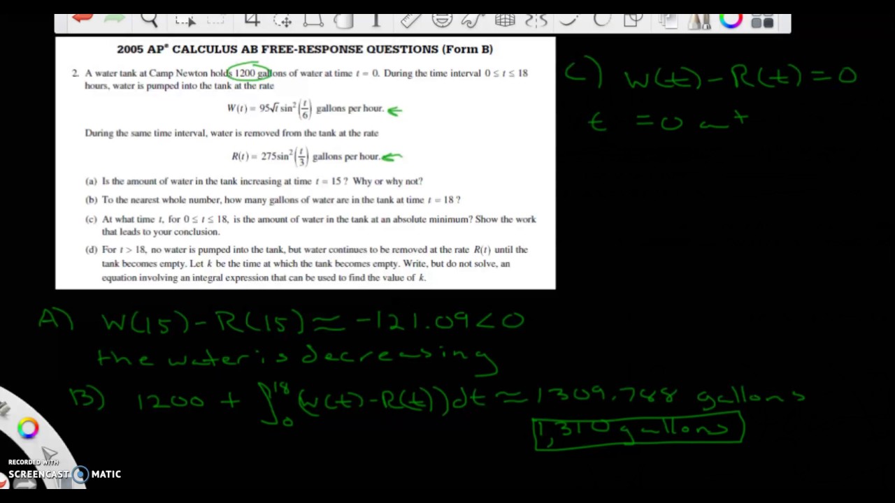 2005 FRQ Form B Question 2 - YouTube