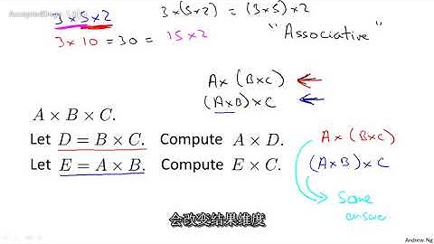 17机器学习（Machine Learning）- 吴恩达（Andrew Ng）中文字幕版Matrix Multiplication Propert