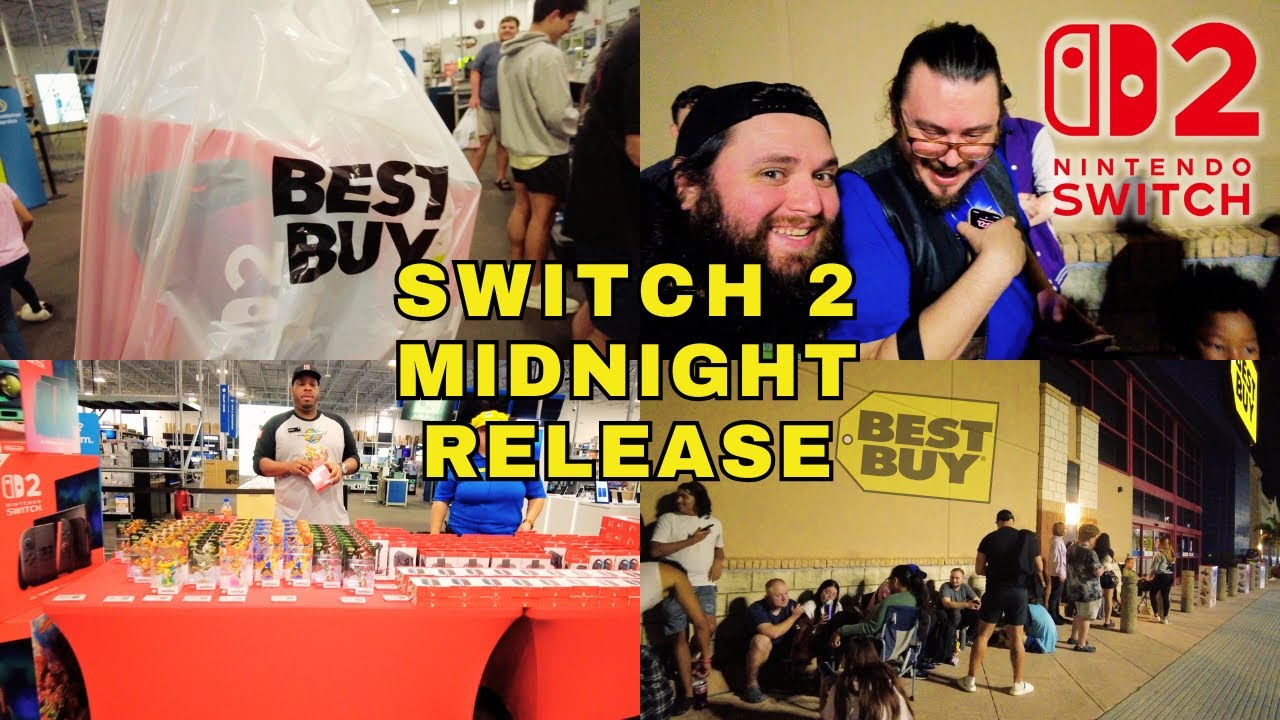 Nintendo Switch 2 Launch Day! Midnight Release Event at Best Buy! 6.5. ...