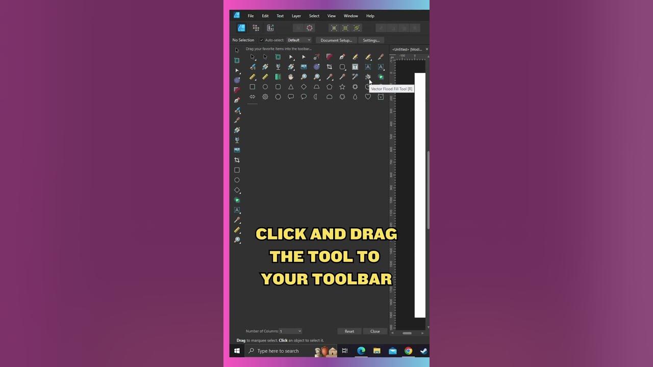 How to add the vector flood fill tool to your toolbar affinity