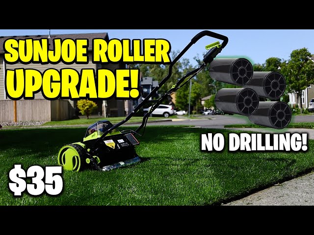 SunJoe Cordless Electric Reel ROLLER upgrade! NO DRILLING DIRECT FIT!  Sunjoe Mower MOD under $35 