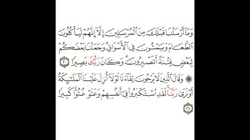 سورة الفرقان 7 القسم السابع تكرار كيفي من .. وما أرسلنا قبلك من المرسلين .. إلى .. كبيرا