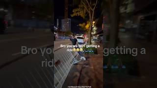 Bro Begs for Ride 😭 Trips Over Barrier 💀