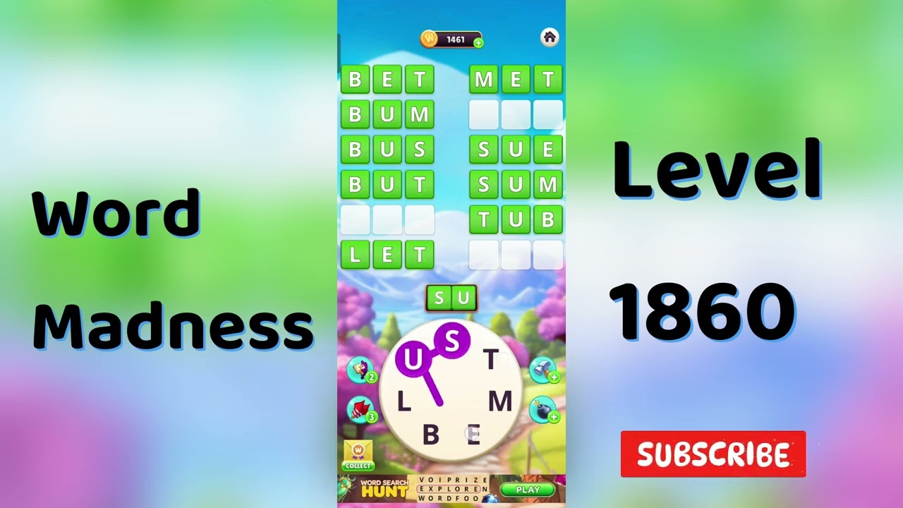 Word Madness Level 1860 Answers 🧠🔥 | All Correct Words Revealed!