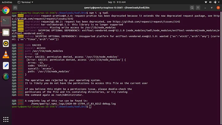 Node js EACCES error Ubuntu linux | Node npm global permission Ubuntu