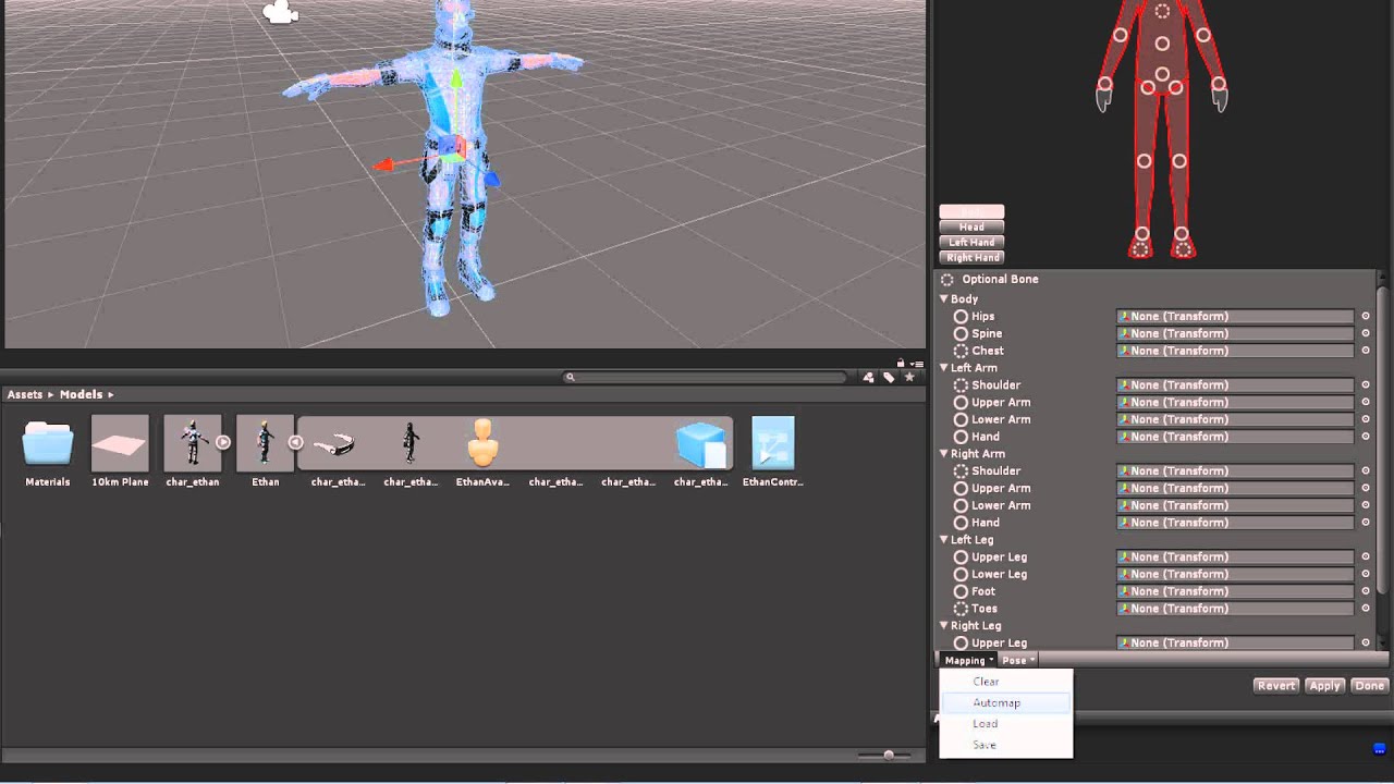 Unity - Manual: Avatar Muscle & Settings tab