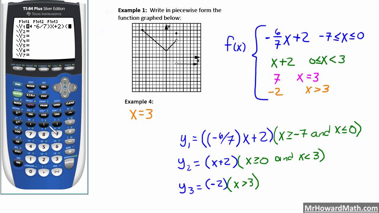 Piecewise Functions on a Calculator (Restricting the Domain on a Calculator)  - YouTube