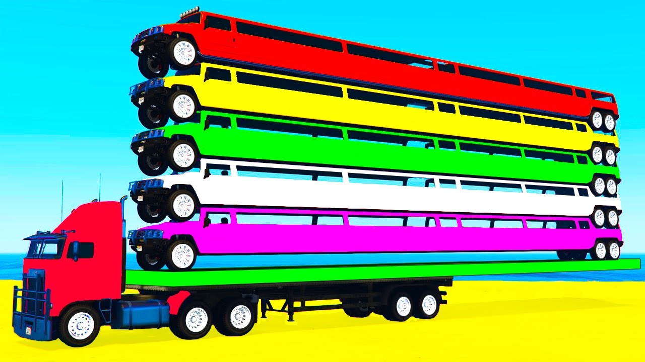 Learn colors w Long Cars & Spiderman Learn Numbers in Cartoon for Kids Learning Video