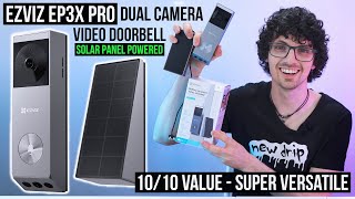 2024's Best Value Solar + Battery-Powered Dual-Camera Doorbell! - Ezviz EP3x Pro Review & Test