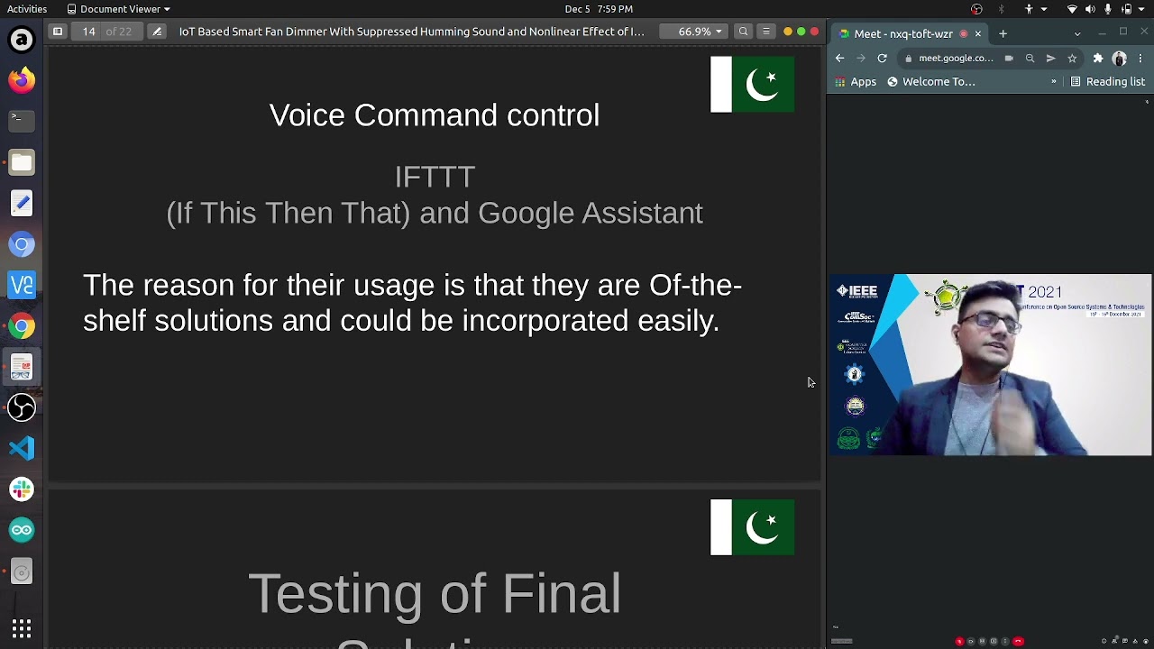 IEEE Conference Presentation | ICOSST 2021 | IoT based smart fan dimmer