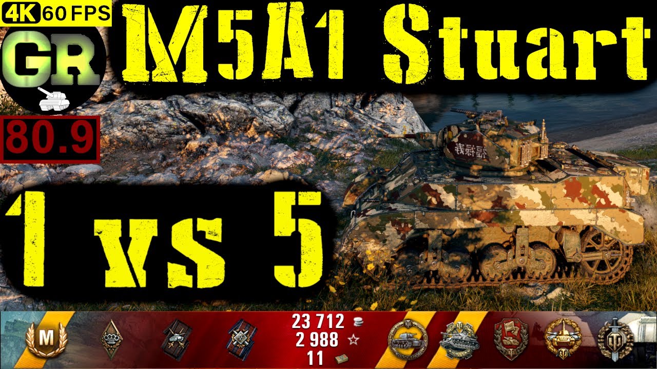 81_World of Tanks M5A1 Stuart WoT Replay - 8 Kills 1.8K DMG(Patch 1.4.0)