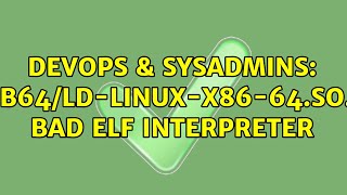 DevOps & SysAdmins: /lib64/ld-linux-x86-64.so.2: bad ELF interpreter