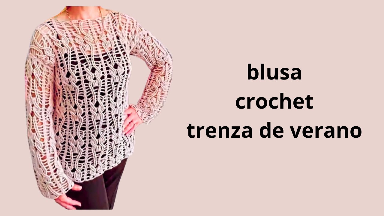 летняя блузка крючком с плетеным узором