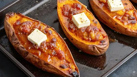 The BEST and QUICKEST Way to Bake A Sweet Potato | Easy Roasted Sweet Potato Recipe #subscribe 