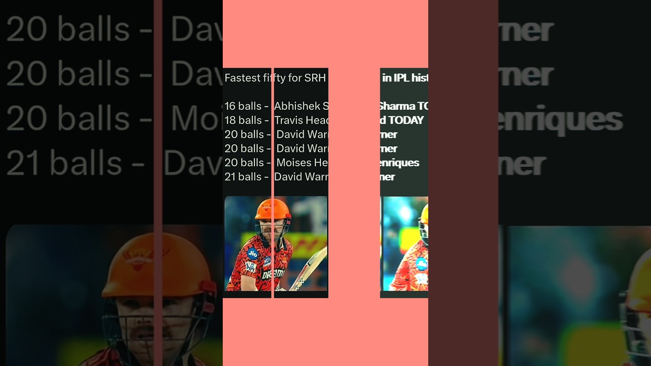 Fastest Fifty For SRH In IPL History 🏏 | 