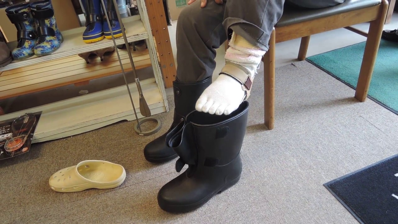 義足 装具のままでもはける長靴 長尾製靴所