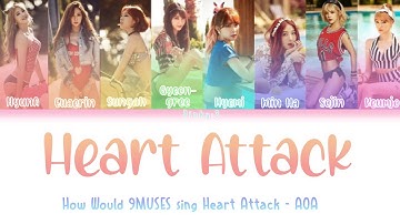 How Would 9MUSES OT8 (2015) sing Heart Attack - AOA | Color Coded