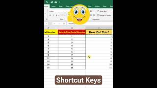 Auto Serial number Adjust in excel | Serial adjust automatically #excel #exceltips #exceltricks