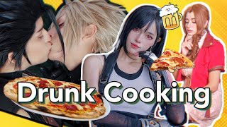 Drunk Final Fantasy VII Cooking Midgar Special| Cosplay drunk baking challenge ファイナルファンタジーvii