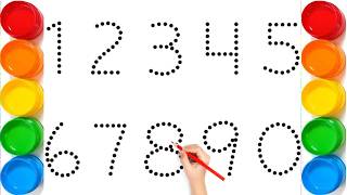 Learn Numbers 0 to 9 | Dotted Number Tracing for Kids | Easy Counting Practice
