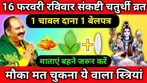 16 फरवरी फाल्गुनमास रविवार संकष्टी चतुर्थी को 1 चावल दाने वाला उपाय जरुर करें ||#pradeepmishraji