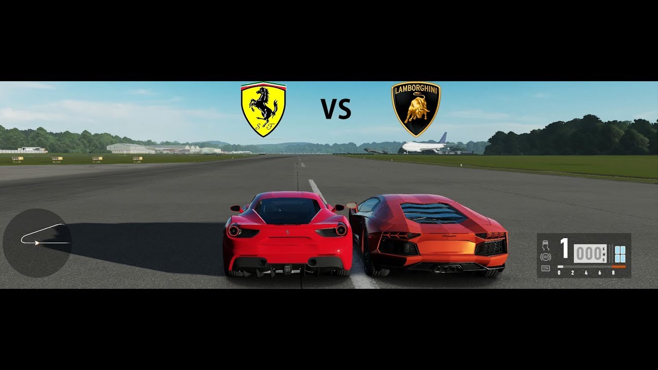 Ferrari 488 Gtb Vs Porsche 911 Turbo S 2000m Drag Race Assetto Corsa