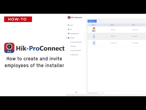 Hik-ProConnect - How to create and invite employees of the installer