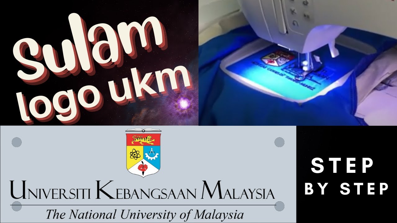 Cara sulam logo UKM ( tempahan baju scrub ) #embroidery - YouTube