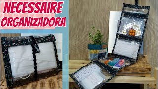 Como Fazer Necessaire Organizadora de Plástico Cristal 4 Bolsos   Costura Iniciante   Zipper Pouch