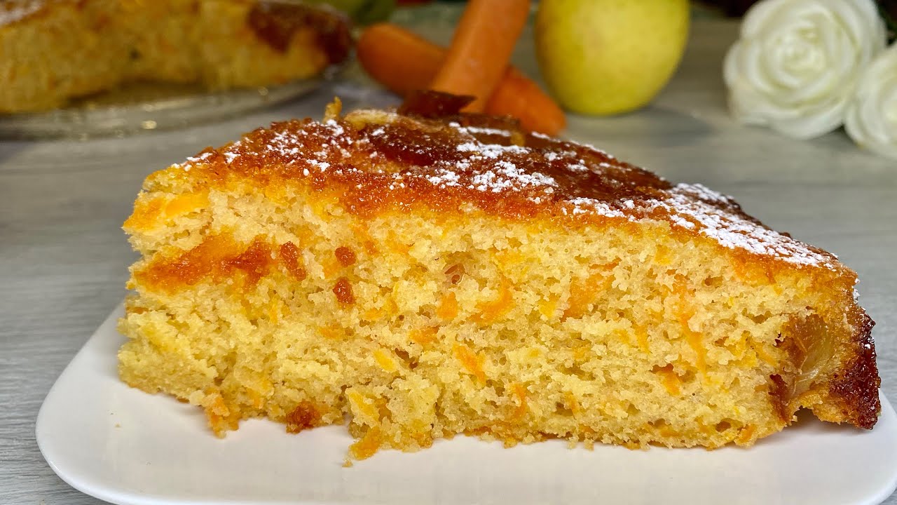 Яблочно-морковный пирог🥕. Этот рецепт вас удивит! Мягко и вкусно😋