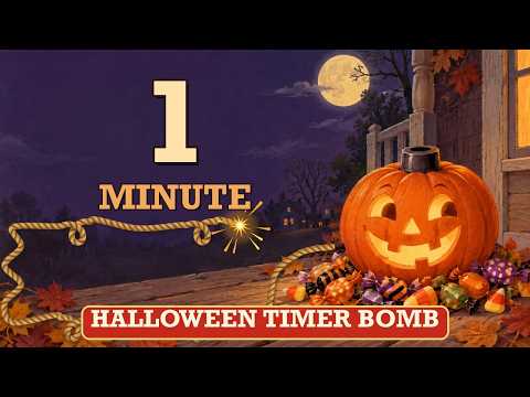 1 Minute Halloween Timer Bomb 🎃 Pumpkin Candy Bomb Countdown with Music for Classroom