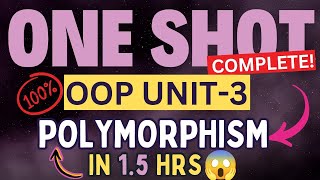 OOP Unit-3 Complete ONE SHOT🔥| Polymorphism | SPPU SE | HK_OFFICIAL_