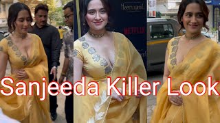 Sanjeeda Shaikh Glowing In Yellow Sanjeeda Flaunting Major Leavage