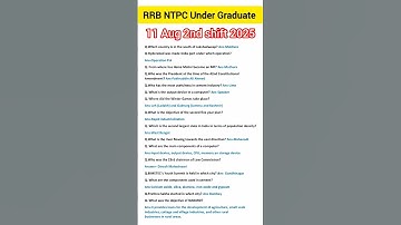 11 August 2nd shift RRB NTPC Exam Review| RRB NTPC Under graduate Paper Analysis 2025#rrb#shorts#gk