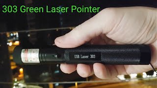 303 Green Laser Pointer 5mW USB Rechargeable - Unboxing & Outdoor Test