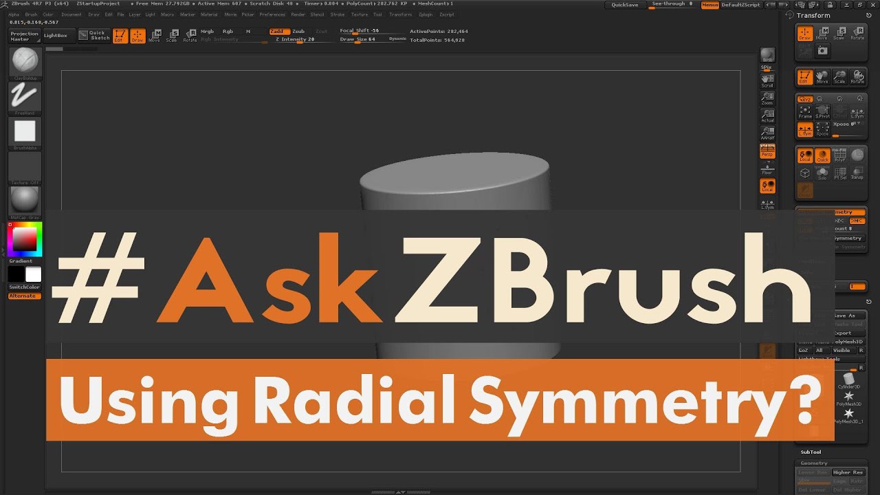 how to use semittry in zbrush