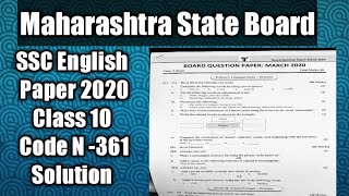 10th SSC English Paper 2020 Full Paper Solved in Hindi N-361 Maharashtra State Board Marathi Medium screenshot 5