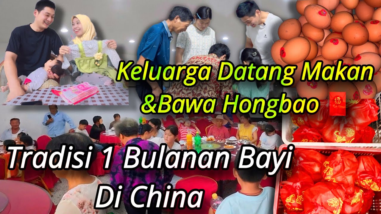 MERAYAKAN SYUKURAN ANAK BAYI CHINA GENAP SATU BULAN,TRADISI CHINA KELUARGA BESAR KASI HONGBAO