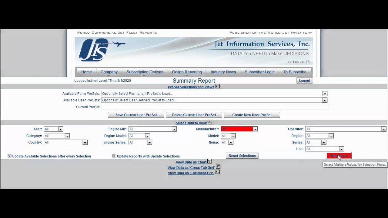 Jet Information Services Online Reporting - YouTube