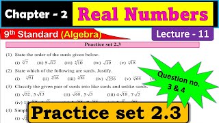 2. Real Numbers | Practice Set 2.3 | Question no. 3 and 4 | Lecture 11 | Maths part 1 | Class 9