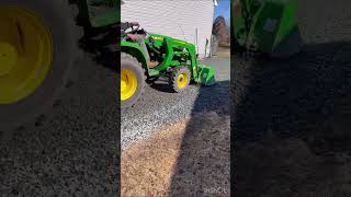 gravel driveway install!!! #johndeere #johndeer3038e #landscape #drivewayconstruction