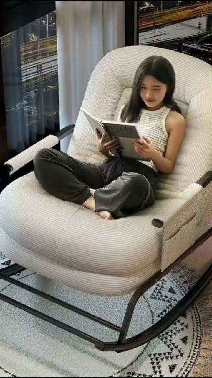 Modern Luxury Relaxing Cozy Padded Rocking Chair ( # 2040  ) 1️⃣  Product Link in Bio