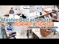 MASTER BATHROOM AND BEDROOM DEEP CLEAN AND ORGANIZE | MOTIVATING CLEAN WITH ME | SATISFYING CLEAN!