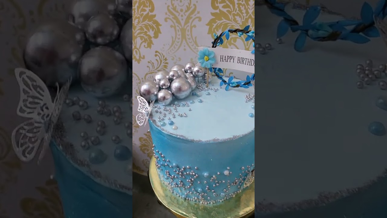 blue theme cake / butterscotch cake