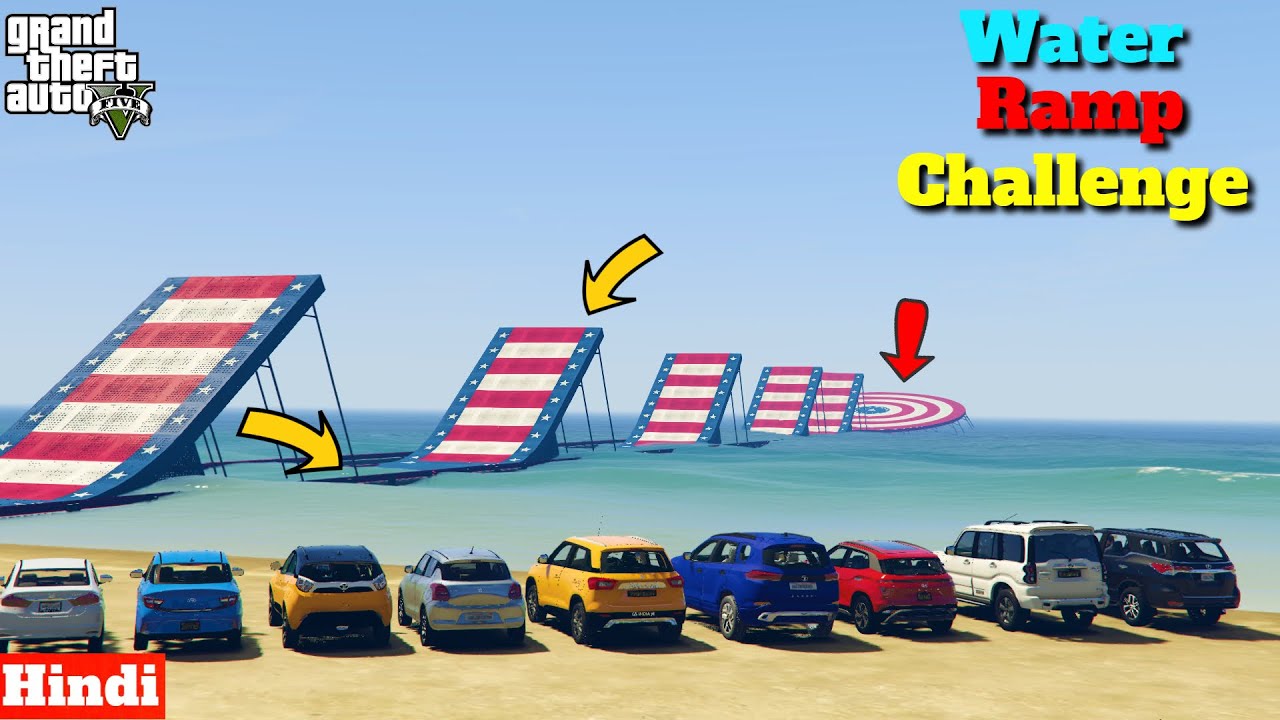 Indian Cars Vs Water Ramp Challenge GTA 5