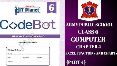 army public school class 6 Computer |  Chapter 4 | EXCEL- FUNCTIONS AND CHARTS | @NKS CLASSES