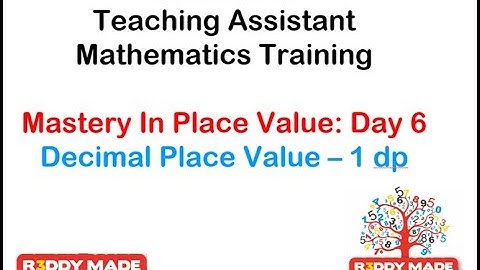 Reddy Made Maths Training Videos - Place Value Day 6 - Decimal Place Value - 1 decimal place